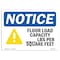 Signmission OSHA Notice, 5" Height, NOTICE Floor Load Capacity Per Square Foot Sign, 7" X 5", Landscape OS-NS-D-57-L-15681 - alternate 1